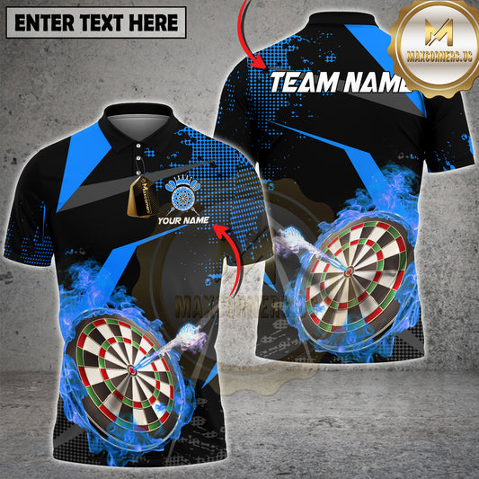 Maxcorners Darts Luxury Flame Multicolor Options Personalized Name, Team Name 3D Shirt (4 Colors)