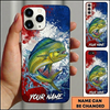 Maxcorners Artistic Splashing Waves Design Custom Name Fishing Phone Case