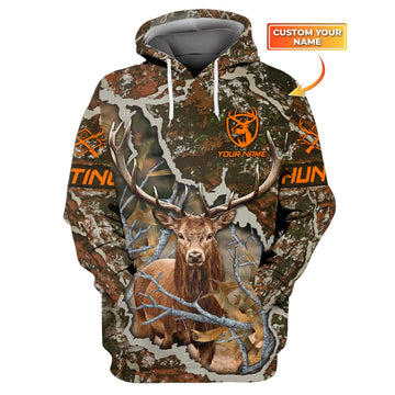Maxcorners Custom Name Hunting Deer Shirt 3D All Over Printed Clothes
