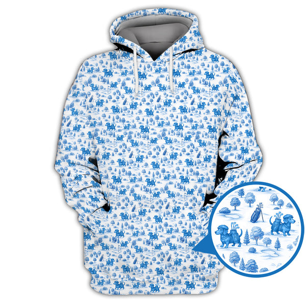 Maxcorners Dachshund Golf Shirt For Golfer, Pattern Golf Shirt, Dog Golf Shirt, Funny Golf Shirt For Men