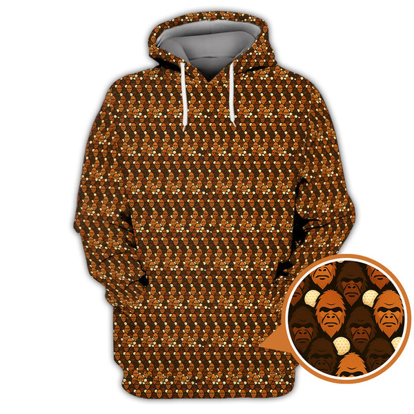 Maxcorners Sasquatch Golf Pattern Shirt, Crazy Golf Shirt For Men, Funny Bigfoot Golf Polos