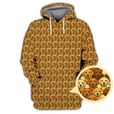 Maxcorners Crazy Golf Polos For Men, Golden Retriever Pattern Golf Shirt, Funny Golf Shirts