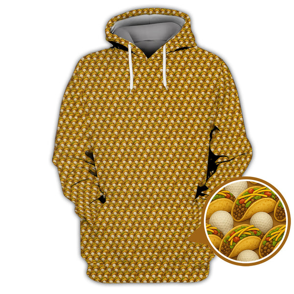 Maxcorners Taco Golf Shirt For Golfer, Golf And Tacos Shirt, Pattern Golf Shirt For Men,