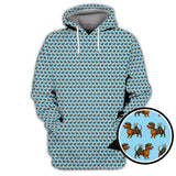Maxcorners Funny Pattern Golf Shirt For Men, Dachshung Golf Shirt, Crazy Golf Shirt For Golfer, Dog Golf Shirt