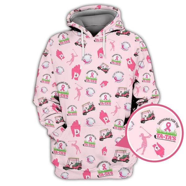 Maxcorners Breast Cancer Golf Shirt, Pattern Golf Shirt, Crazy Golf Shirt For Golfer