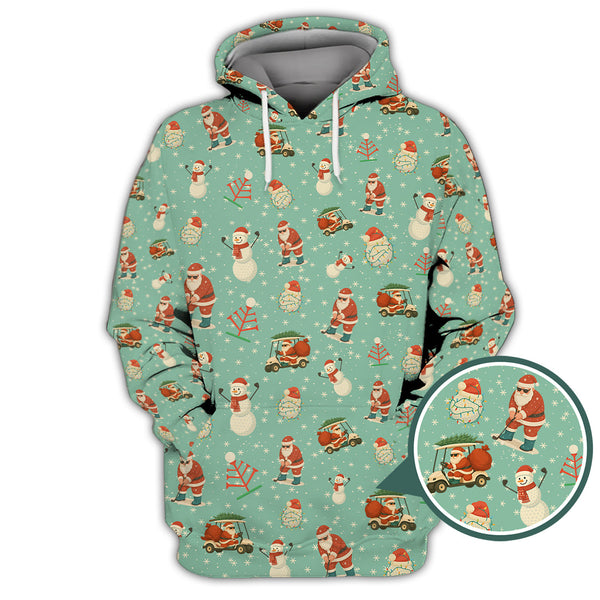 Maxcorners Christmas Golf Shirt, XMAS Golf Shirt, Funny Pattern Golf Shirt For Golfer, Crazy Golf Shirt For Men