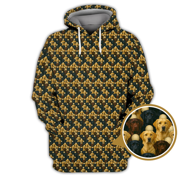 Maxcorners Labrador Golf Shirt For Men, Pattern Dog Golf Shirt For Golfer, Crazy Golf Shirt