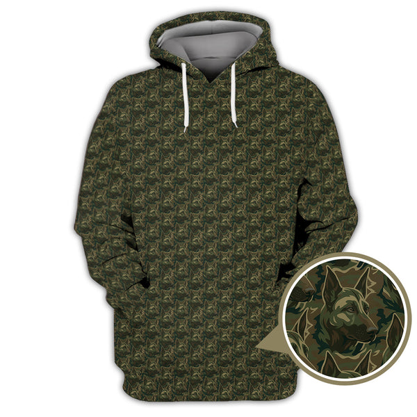 Maxcorners German Shepherd Pattern Golf Shirt , Dog Golf Shirt, Camo Golf Shirt, Veteran Golf Shirt For Men