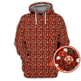 Maxcorners Dachshund Dog Pattern Golf Shirt With Red Color, Golf Gift For Dog Lover, Funny Dachshund Golf Shirt For Golfers
