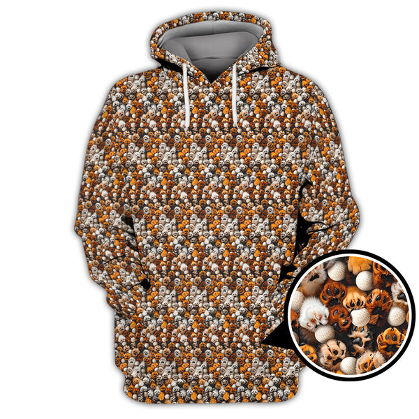 Maxcorners Paw Pattern Golf Shirt For Pet Lover, Funny Golf Polos, Crazy Golf Shirts For Golfers
