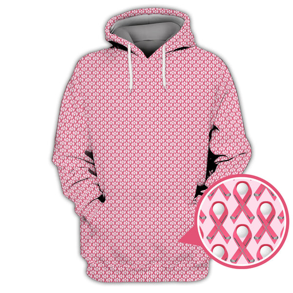 Maxcorners Breast Cancer Golf Shirt, Pink Pattern Golf Shirt, Golf Gift For Golfers