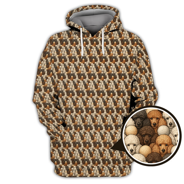 Maxcorners Dog Pattern Golf Shirt, Poodle Golf Shirt, Funny Poodle Golf Shirt For Golfers