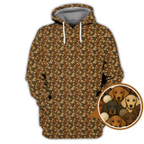 Maxcorners Dachshund Dog Pattern Golf Shirt, Funny Dachshund Golf Shirt For Dog Lovers, Golf Gift For Men's
