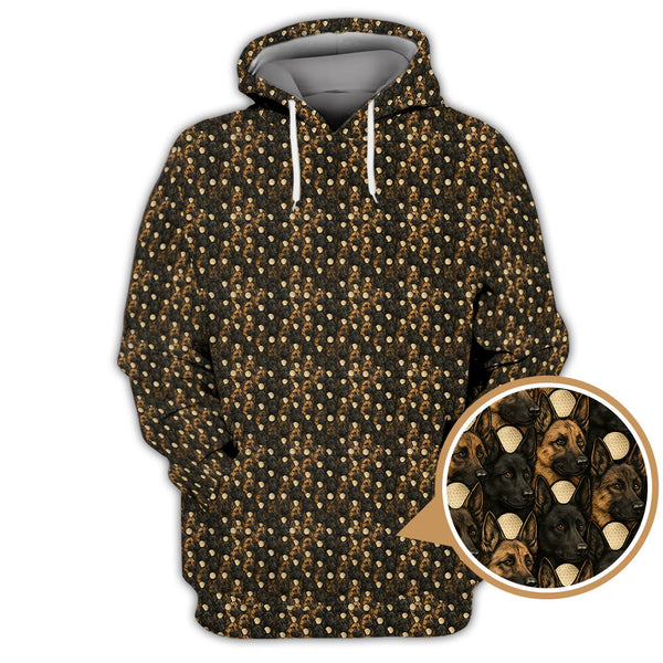 Maxcorners Dog Pattern Golf Shirt For Men, German Shepherd Golf Shirt, Crazy Golf Shirts For Golfer
