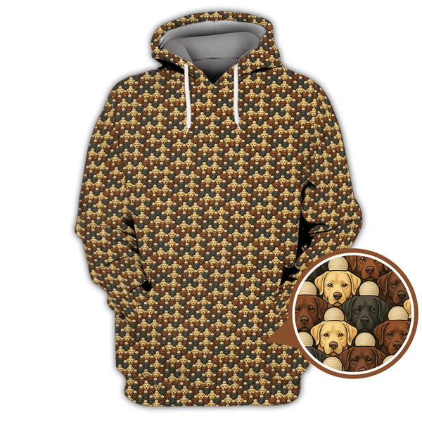 Maxcorners Labrador Pattern Golf Shirt, Dog Golf Shirt, Funny Labrador Golf Shirt For Golfers