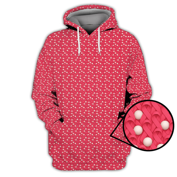 Maxcorners Pink Golf Shirt, Breast Cancer Golf Shirt For Golfer, Pattern Golf Shirt