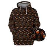 Maxcorners Halloween Dachshund Pattern Golf Shirt, Funny Dog Golf Polos, Spooky Halloween Golf Shirt For Golfer