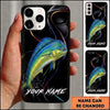 Maxcorners Neon Abstract Ribbon Custom Name Fishing Phone Case