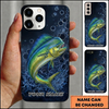 Maxcorners Futuristic Cyber Grid Art Custom Name Fishing Phone Case