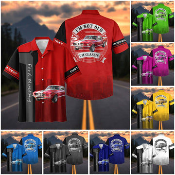 Maxcorners I'm Not Old I'm Classic - Custom Photo Classic Car Shirt - Personalized Name Car Hawaiian Shirt