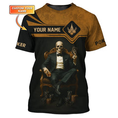 Maxcorners Grim Reaper Custom Personalized Poker Chips Shirts, ACE Card T Shirt, Poker Gift IdeasLM1009