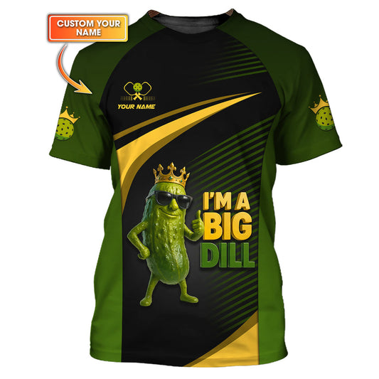 Maxcorners Custom Pickleball Shirt, Big Dill, Funny Pickle Ball T Shirt, Pickleball Team Polo, Gifts For Pickleball Players LM0509
