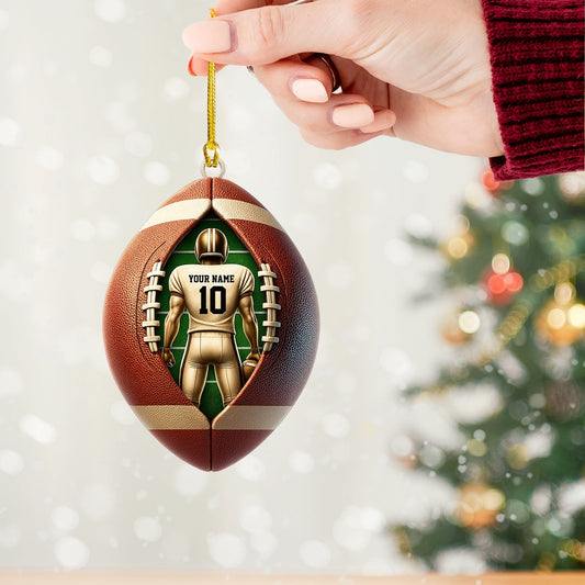 Maxcorners Football Christmas, Home Decor, Christmas Ornament, Personalized Ornament 2D Flat LM2111