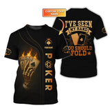 Custom Poker Shirt Skeleton Hand Design for Poker Team Player, I've Seen My Hand You Should Fold