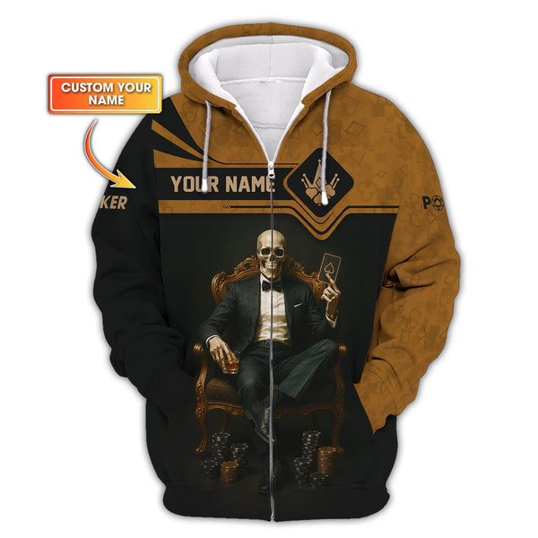 Grim Reaper Custom Personalized Poker Chips Shirts, ACE Card T Shirt, Poker Gift Ideas