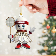 Maxcorners Badminton Christmas Ornament, Personalized Ornament 2D Flat LM2211
