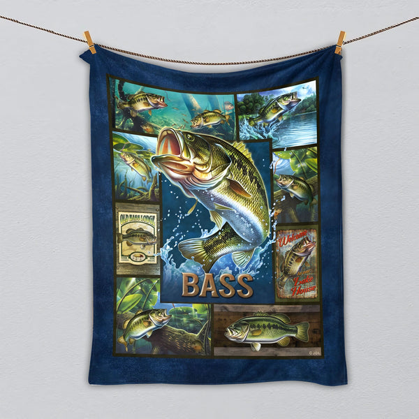 Maxcorners Bass Fishing Super Soft Blanket