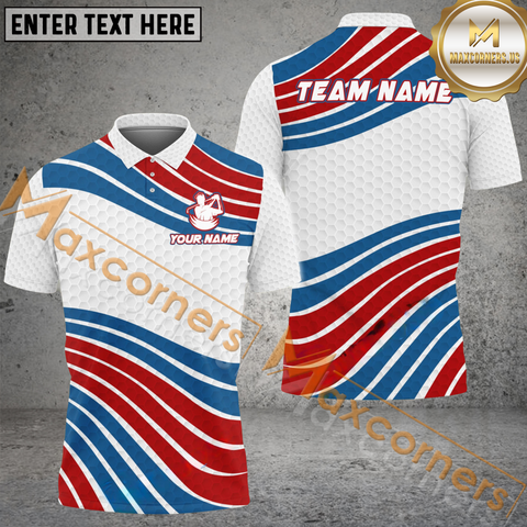 Maxcorners Color Wave Golf Jersey Personalized Name, Team Name 3D Shirt