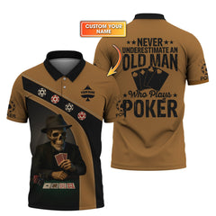Maxcorners Custom Poker Shirts, Never Underestimate An Old Man Poker Chips T Shirt, Poker Gift for LoverLM1009