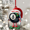 Maxcorners Billiard Santa Ball Christmas Ornament, Personalized Ornament 2D Flat LM2211