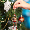 Maxcorners Weightlifter Santa Christmas Ornament, Personalized Ornament 2D Flat LM2211