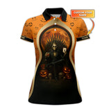 Personalized Name Skeleton Poker Polos, Poker Halloween Shirt, Funny Poker T-Shirt For Men's