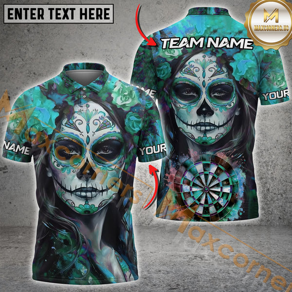 Maxcorners Day of the Dead Darts Jersey Multicolor Option Customized Name, Team Name 3D Shirt