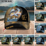 Maxcorners Personalized Camo Fishing 3D Cap ( Large Mouth Bass, Walleye, Stripped Bass, Trout Fish, Catfish, Crappie, Salmon, Pike )