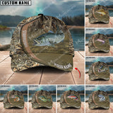 Maxcorners Personalized Grass Nature Fishing 3D Cap ( Large Mouth Bass, Walleye, Stripped Bass, Trout Fish, Catfish, Crappie, Salmon, Pike )