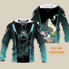 Maxcorners Customized Name Billiards 8 Ball Sharks 3D All Over Printed Clothes