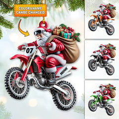 Maxcorners Custom Name Motocross Ornament, Motocross Lover Christmas Gifts 2D Flat LM2211