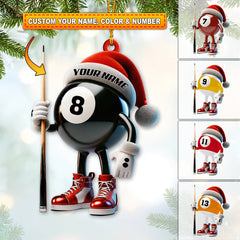Maxcorners Custom Name Billiard Ornament, Billiard Lover Christmas Gift 2D Flat LM2211