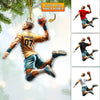 Maxcorners Custom Name and Number Handball Ornament, Christmas Gift for Handball Lover 2D Flat LM2211