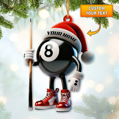 Maxcorners Custom Name Billiard Ornament, Billiard Lover Christmas Gifts 2D Flat LM2211