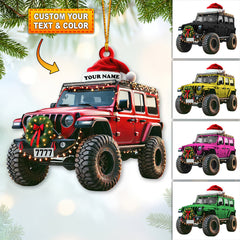 Maxcorners Custom Name Jeep Ornament, Christmas Gift for Jeep Lover 2D Flat LM2211