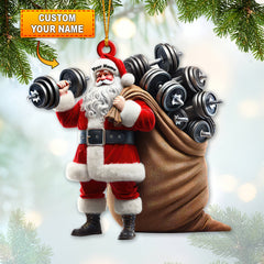 Maxcorners Custom Name Gym Santa Ornament, Gymnastics Christmas Gift 2D Flat LM2111