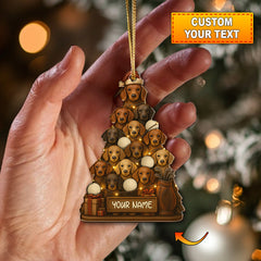 Maxcorners Personalized Dachshund Golf Ornament, Christmas With Dog Ornament, Cute Golf Ornament For Dog Lovers