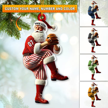 Maxcorners Custom Name and Number Baseball Ornament, Baseball Team Christmas Gift 2D Flat LM2111