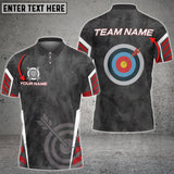 Maxcorners Archery Target Red Black Grunge Style Personalized Name Shirt