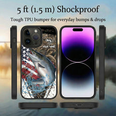 Maxcorners Catfish Fishing Jungle Camo Personalized Name Phone Case LM1812